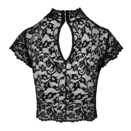 Noir Handmade - F303 Essence Lace Top With High Collar S