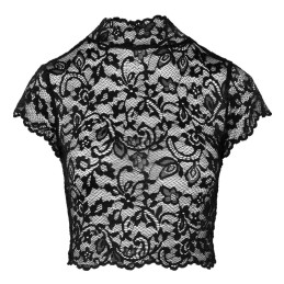 Noir Handmade - F303 Essence Lace Top With High Collar S