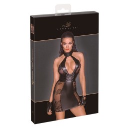 Noir Handmade - Short Tulle Dress, Powerwetlook Inserts And Corset Binding S