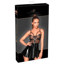 Noir Handmade - Semi-transparent Bustier Dress With Strips XL