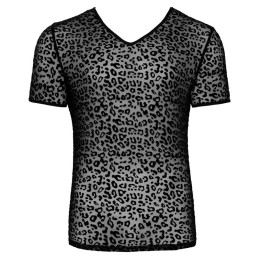 Noir Handmade - Leopard Flock V-neck T-shirt L