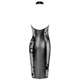 Noir Handmade - Shiny Powerwetlook Dress With Transparent Powernet Inserts S