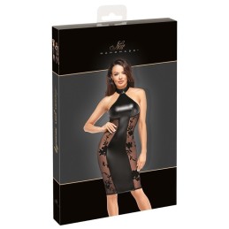 Noir Handmade - Shiny Powerwetlook Dress With Transparent Powernet Inserts S