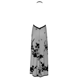 Noir Handmade - Divinity Long Flocked Mesh Dress With Open Back XL