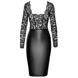 Noir Handmade - Euphoria Lace And Wetlook Midi Dress M