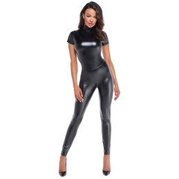 Noir Handmade - Powerwetlook Jumpsuit With Short Sleeves S