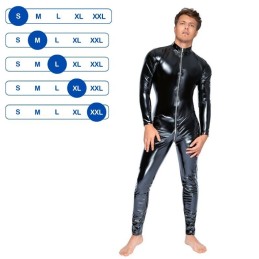 Black Level - Vinyl Jumpsuit With a 3-way Metal Zip XXL