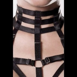 GREY VELVET - Harness-Straps Set with Choker L