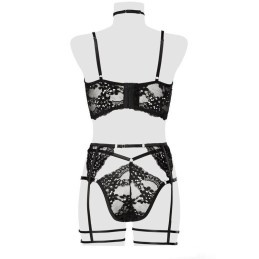 GREY VELVET - EROTIC SUSPENDER SET M