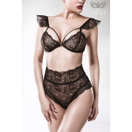 GREY VELVET - WING SLEEVES BRA SET S