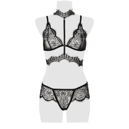 GREY VELVET - SEXY NECKHOLDER BRA SET S