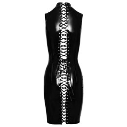 BLACK LEVEL - 2-WAY ZIP VINYL DRESS LACING AT THE BACK S