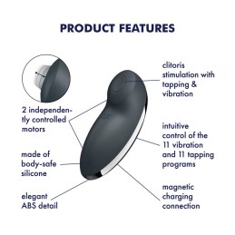 Satisfyer - Tap & Climax 2 Vibrator & Stimulator Grey