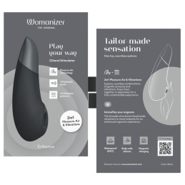 Womanizer - Enhance Pleasure Air Stimulator and Vibrator Black