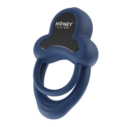 Honeyplaybox – Умное вибрирующее двойное эрекционное кольцо ANELLO с клиторальным стимулятором, синее