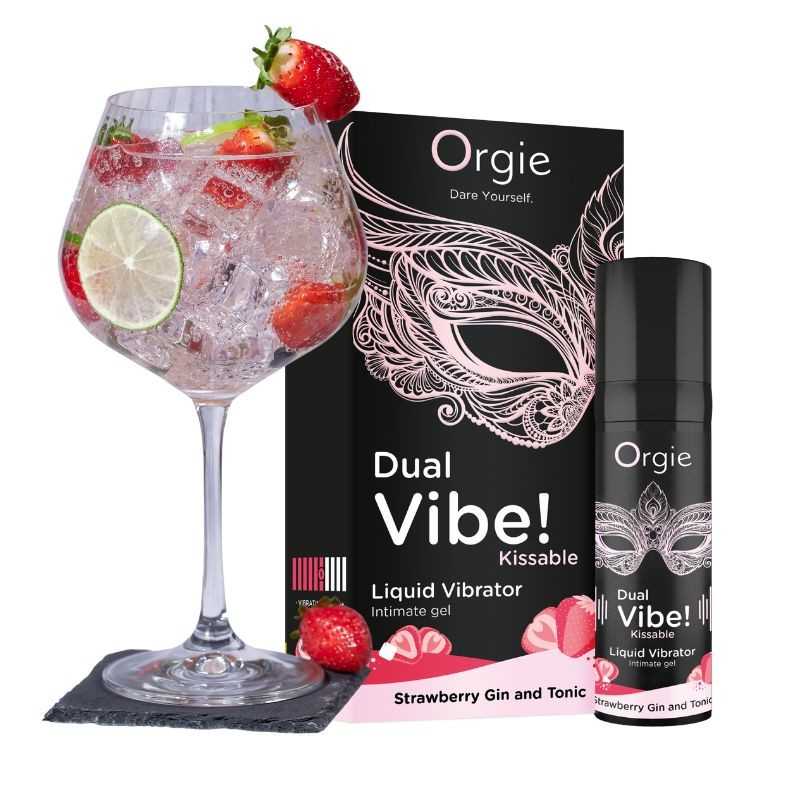 Orgie - vedel vibraator paaridele Dual Vibe Gin and Tonic Strawberry