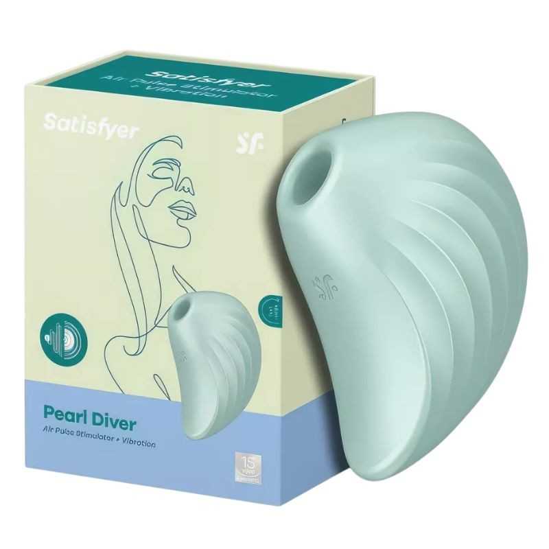 Satisfyer - Pearl Diver Вакуумный Стимулятор + Вибрация Mint