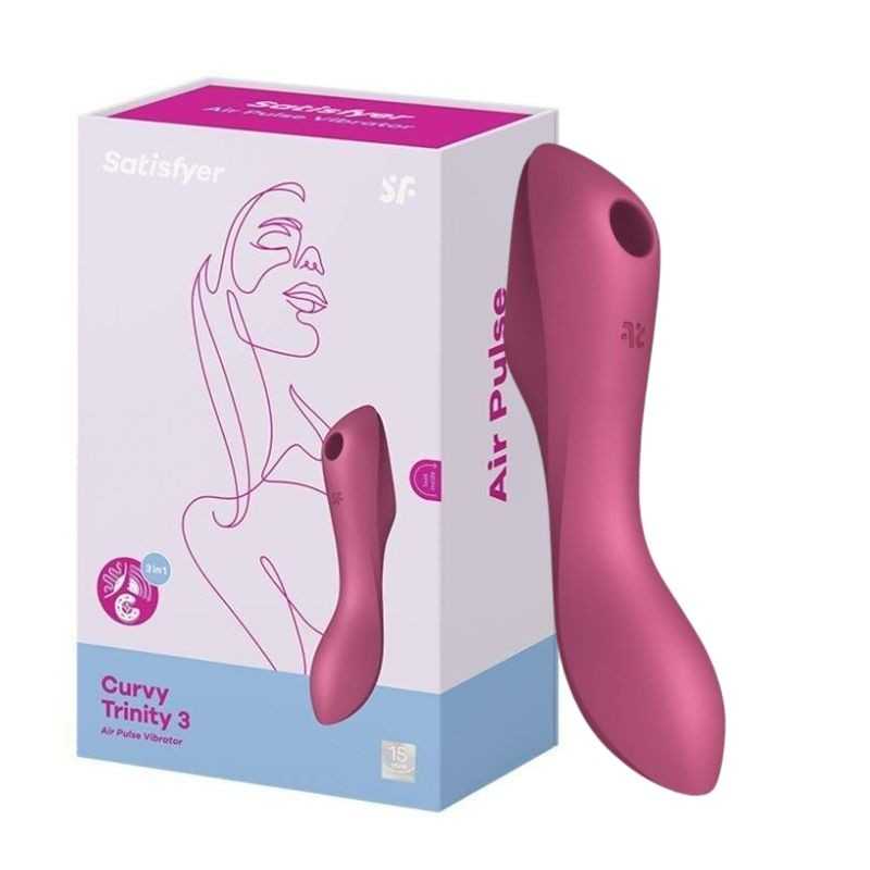 Satisfyer - Curvy Trinity 3 Двусторонний Вакуумный Стимулятор С Вибратором Красный
