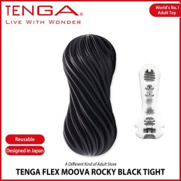 Tenga - Flex Masturbation Sleeve Rocky Black