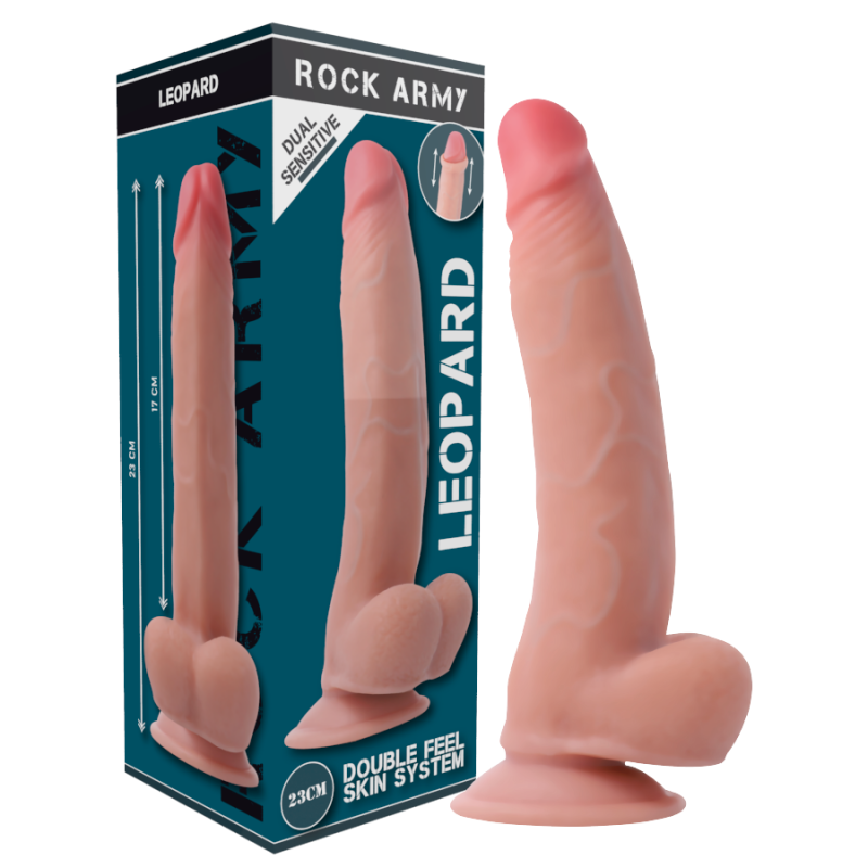 Leopard Dual Density Realistic Dildo 23 cm by Rock Army