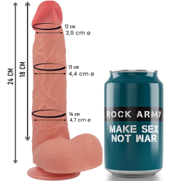 Raptor Sliding Foreskin Realistlik Dildo 24 cm - Rock Army