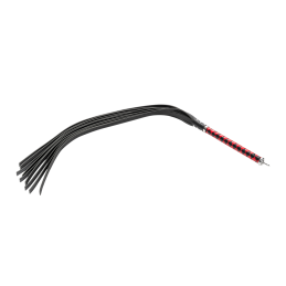 RISE - Pikk Flogger Piits (Kõvade Otsadega) 108 cm - Must/Punane