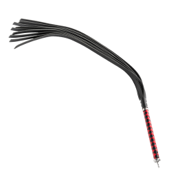 RISE - Pikk Flogger Piits (Kõvade Otsadega) 108 cm - Must/Punane