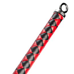 RISE - Pikk Flogger Piits (Kõvade Otsadega) 108 cm - Must/Punane