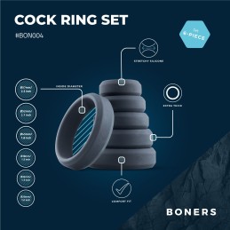 Boners - 6-Osaline Laiade Peeniserõngaste Komplekt