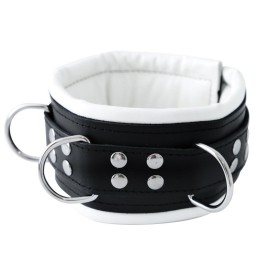 XX-DREAMSTOYS – Wide Black/White Leather Collar