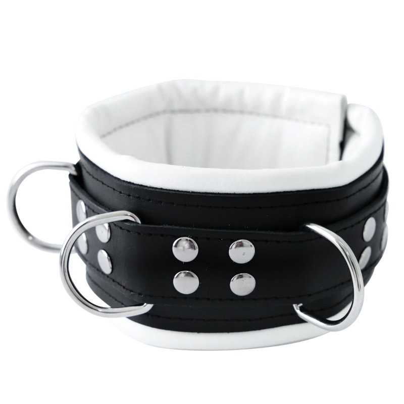 XX-DREAMSTOYS – Wide Black/White Leather Collar