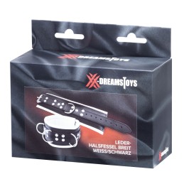 XX-DREAMSTOYS – Wide Black/White Leather Collar