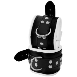 XX-DREAMSTOYS – Wide Leather Ankle Cuffs Black/White