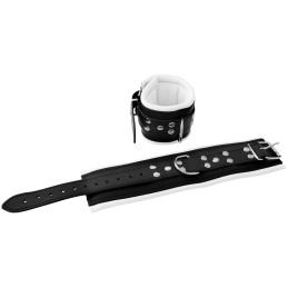 XX-DREAMSTOYS – Wide Leather Ankle Cuffs Black/White