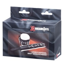 XX-DREAMSTOYS – Wide Leather Ankle Cuffs Black/White