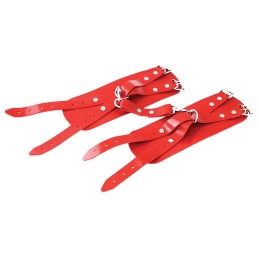 XX-DREAMSTOYS Leather Handcuffs – Red Elegance