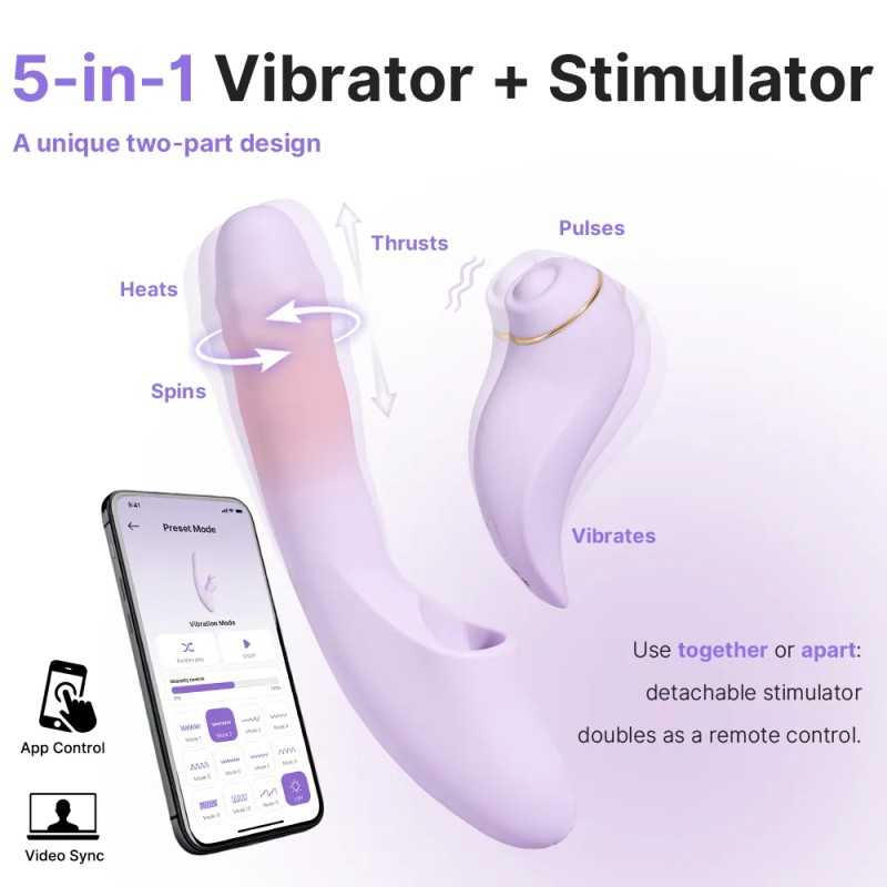 Svakom DuoGlow thrusting beaded smart vibrator