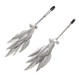 Nipple Clamps with Silver Feathers - Rimba Bondage Play