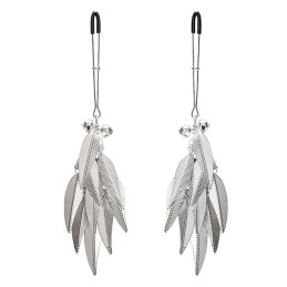 Nipple Clamps with Silver Feathers - Rimba Bondage Play