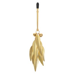 Nipple Clamps with Golden Metal Feathers - Rimba Bondage Play