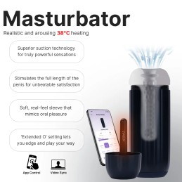 Svakom - Sam Neo 2 Pro Interactive Heating, Sucking & Vibrating Masturbator Blue