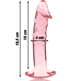 Nebula Series by Ibiza Realistic Penis-Shaped Pink Glass Dildo 18.5 cm