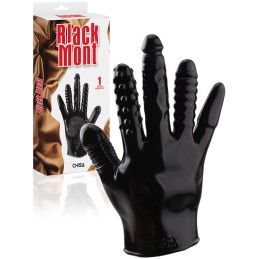 Anal Quintuple Silicone Black Glove