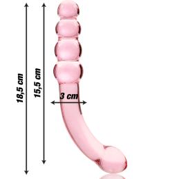 Nebula Series By Ibiza - Model 14 Pink Anal Glass Dildo - Dildos