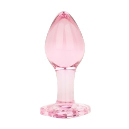 Easytoys - Anal Plug Pink Glass M - ANAL PLAY