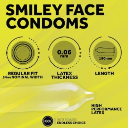 EXS - Smiley Face Regular Latex Condoms 12 pcs - Safe Sex