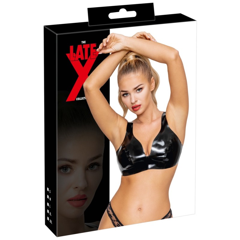 Late X - Bustier Latex Bustier Black M - Latex Fetish