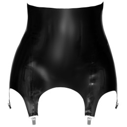Late X - Suspender Belt Latex Garter Belt Black 2XL - Latex