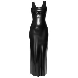 Late X - Dress Long Latekskleit Must S - Naiste Latex Kummiriided