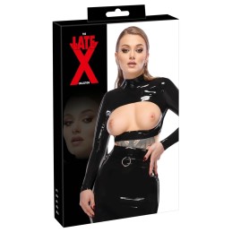 Late X - Shirt Lateks Särk Must S - Naiste Latex Kummiriided
